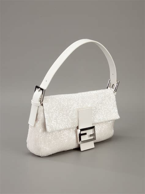 white fendi bag purse|fendi leather baguette bag.